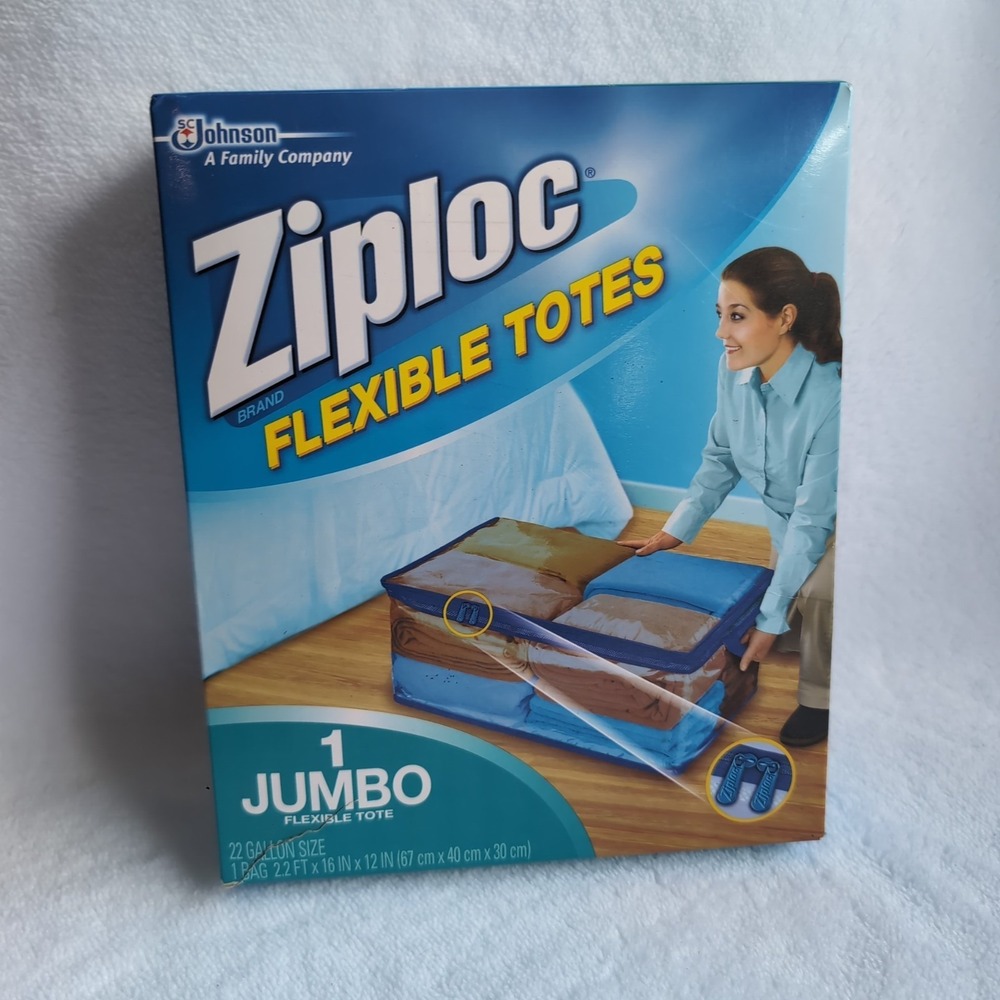 Ziploc Flexible Totes Jumbo‎ 22 Gallon Bag 1 Count New OEM